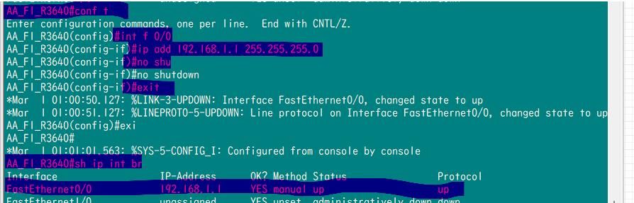 CCNA-学习作业1-简单网络结构路由器初始设置