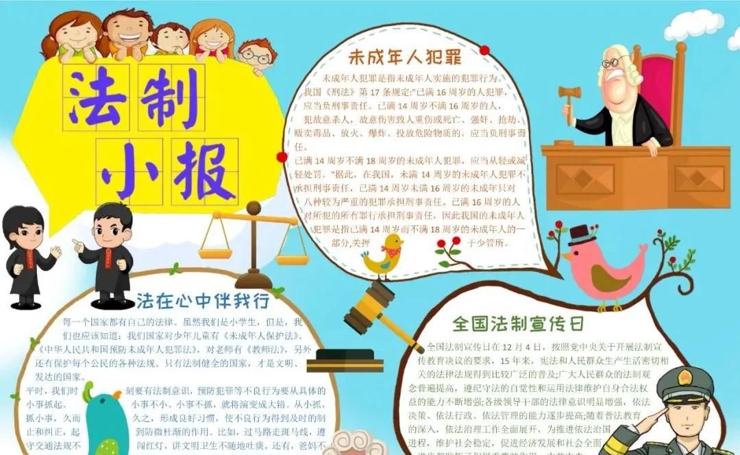 53张宪法手抄报合集：成长路上与法同行，一起学法守法！