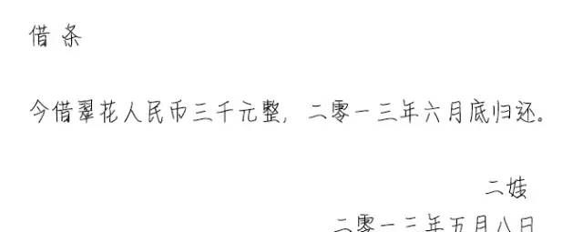二娃教你怎么写具有法律效力的借条
