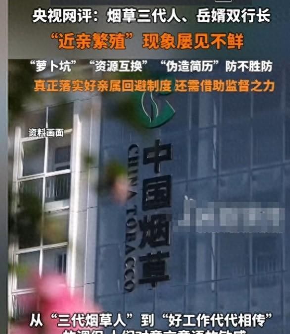 怒批！央媒怒批“世袭制”：烟草三代与岳婿双行长现象调查