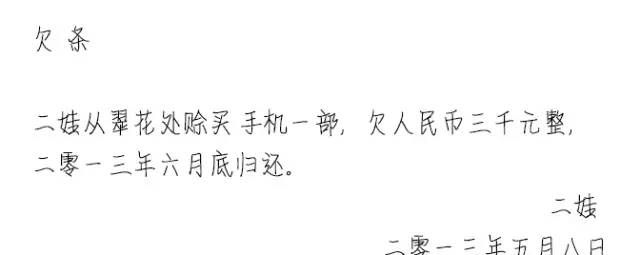 二娃教你怎么写具有法律效力的借条