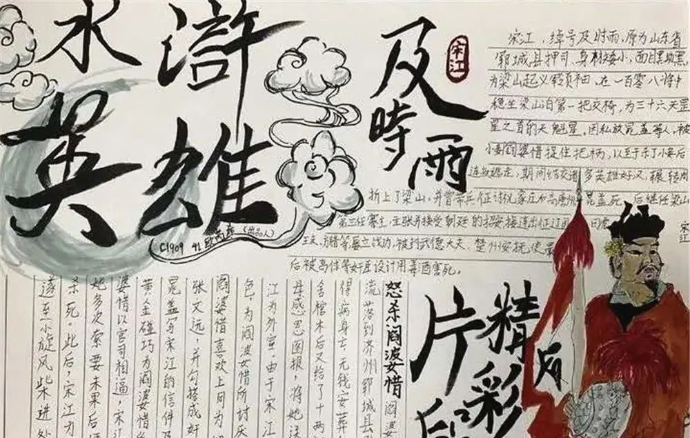 水浒传手抄报|四大名著手抄报