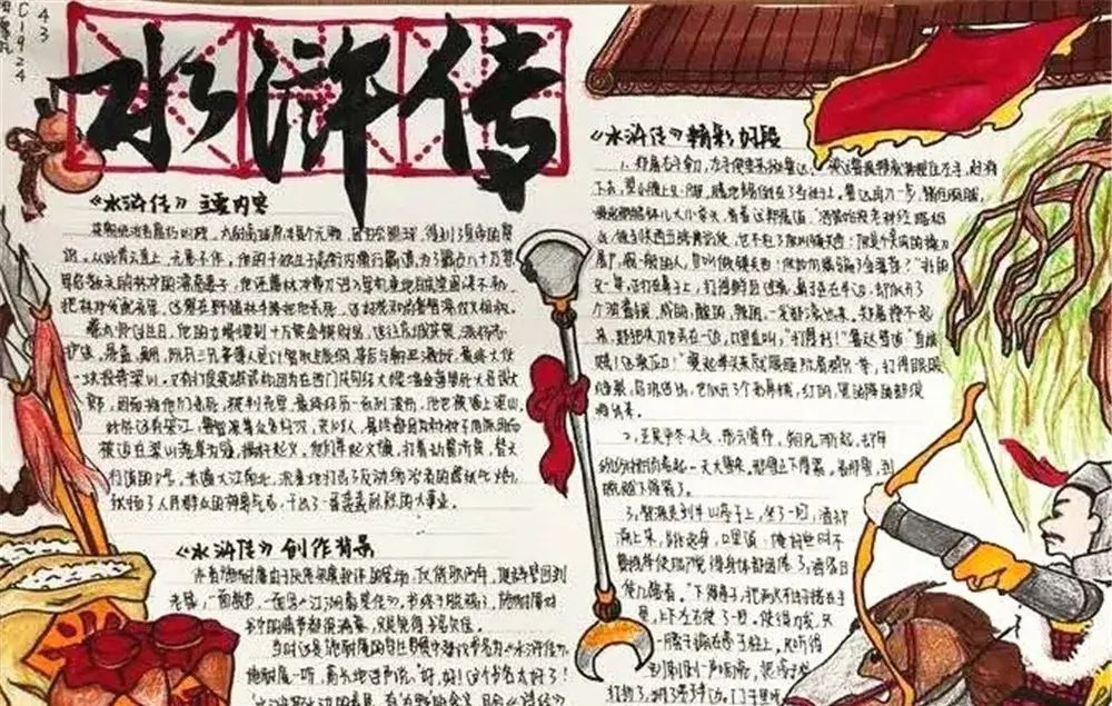 水浒传手抄报|四大名著手抄报