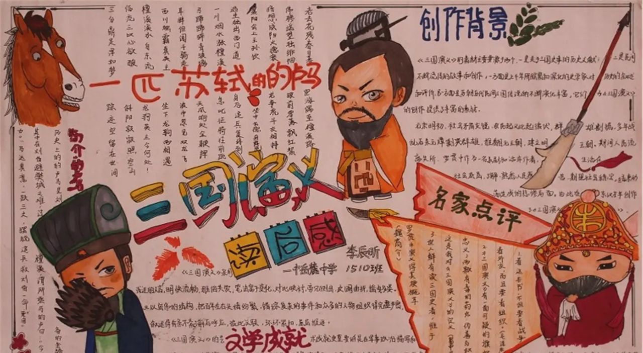 三国演义手抄报|名著读书手抄报系列