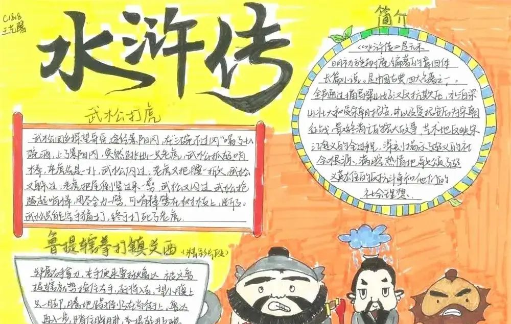 水浒传手抄报|四大名著手抄报