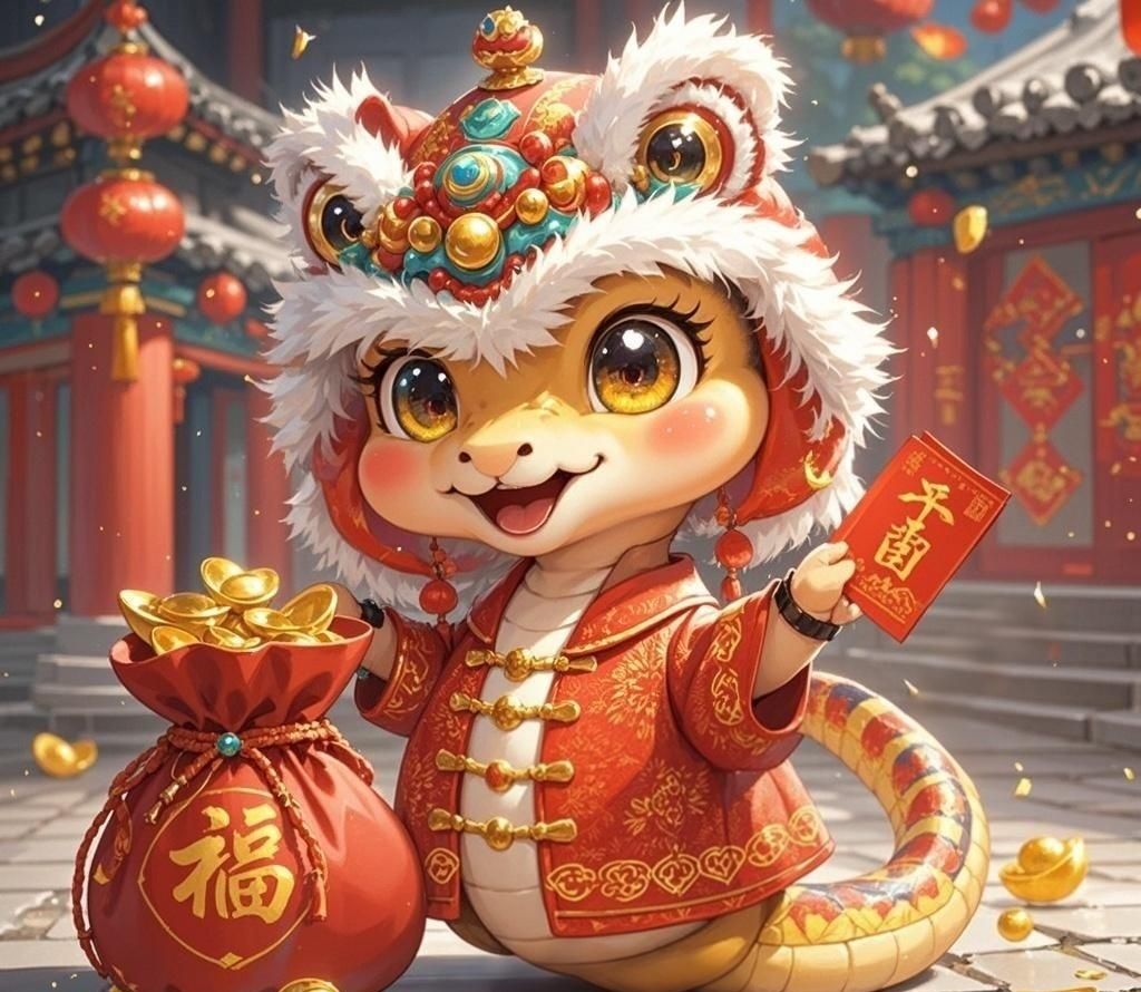 蛇年海报制作方法，AI作图提供海量素材