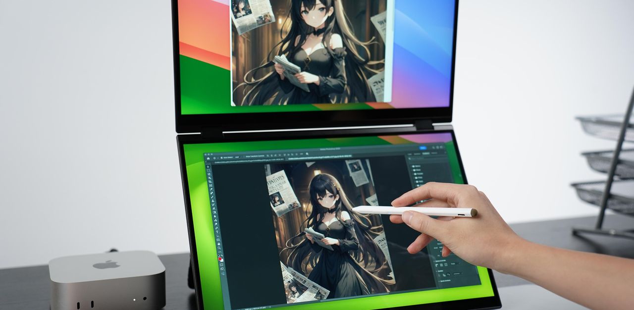 可折叠、可分屏的16寸双屏显示器，新一代移动办公生产力