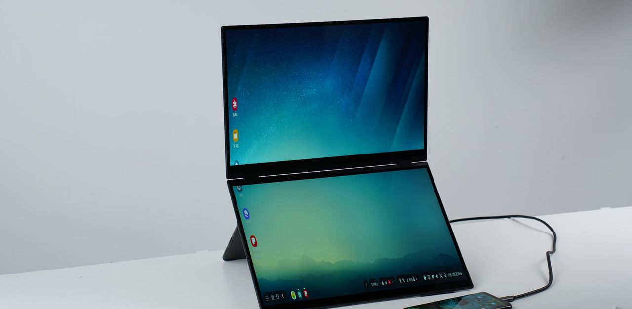 可折叠、可分屏的16寸双屏显示器，新一代移动办公生产力