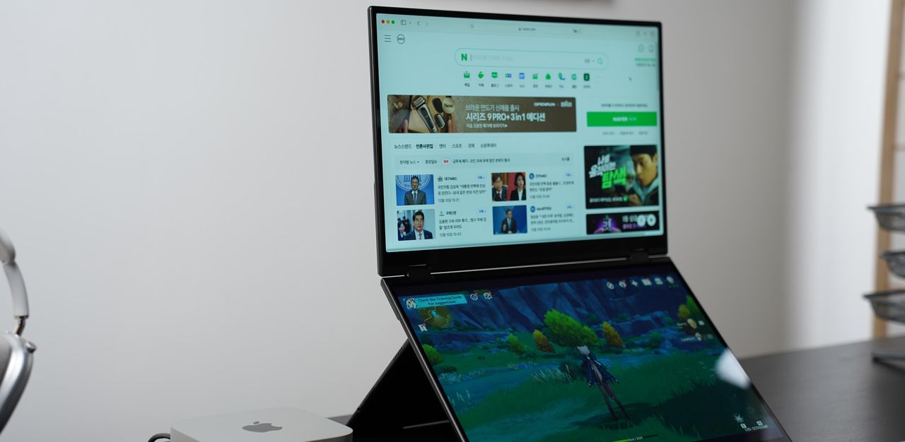 可折叠、可分屏的16寸双屏显示器，新一代移动办公生产力