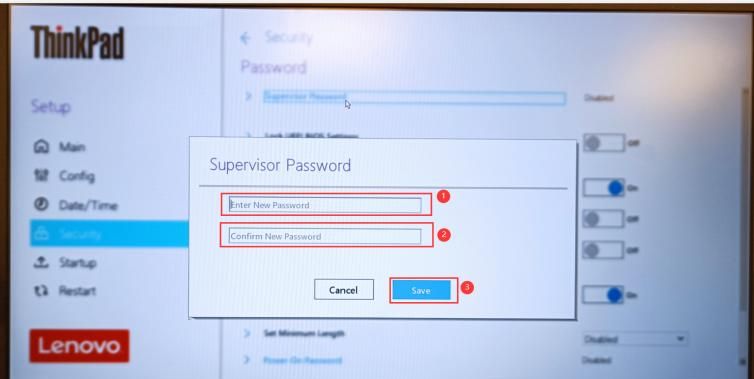 联想笔记本设置BIOS密码