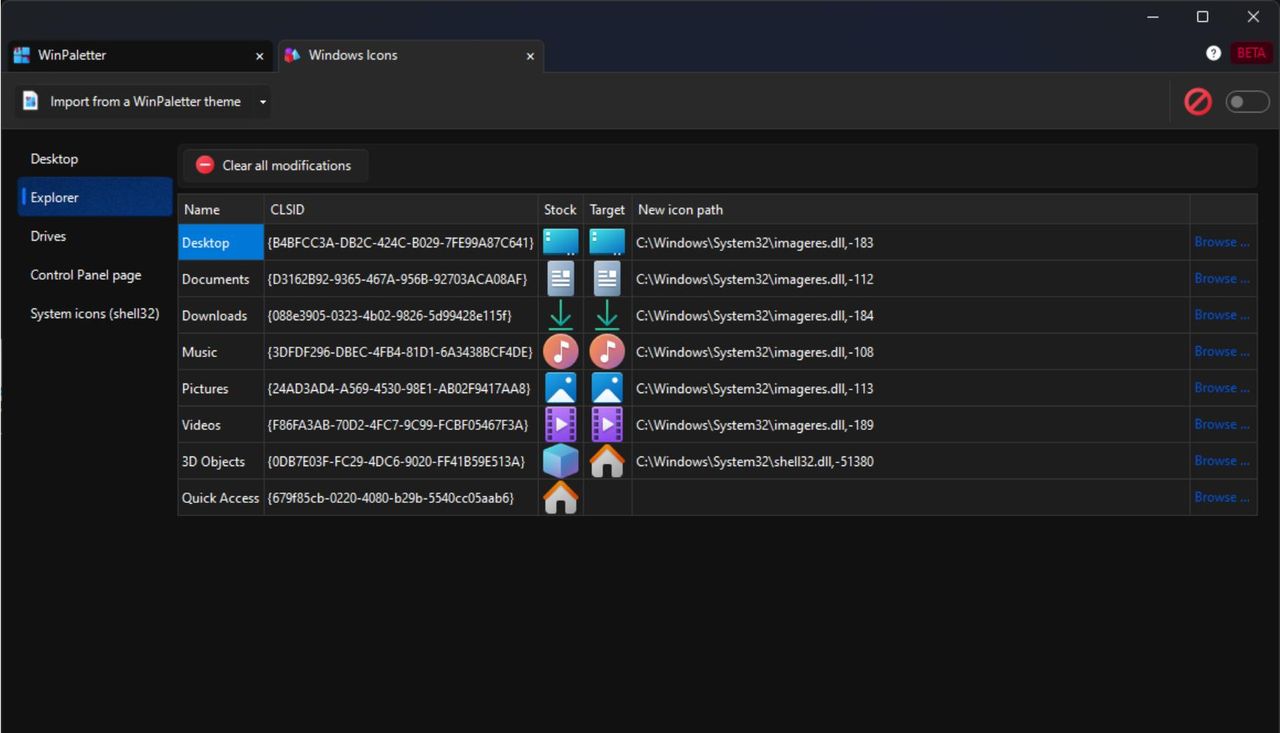WinPaletter 1.0.9 界面中自由设置Windows 10和11 突显颜色 没有 限制