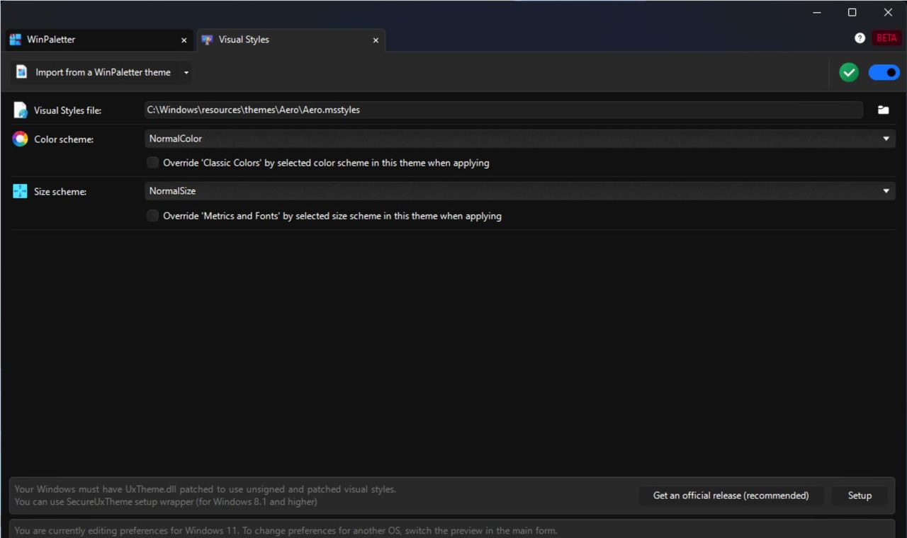 WinPaletter 1.0.9 界面中自由设置Windows 10和11 突显颜色 没有 限制