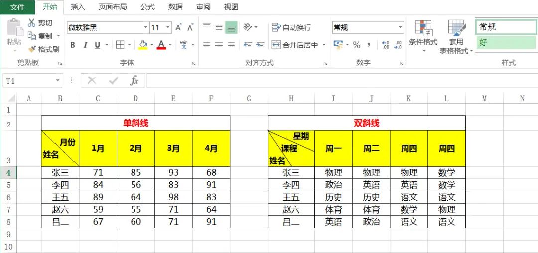 制作表格单斜线与双斜线的方法 - 宋马