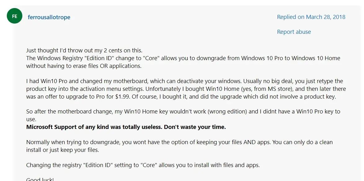如何在保留文件和应用的情况下将windows专业版退回至家庭版