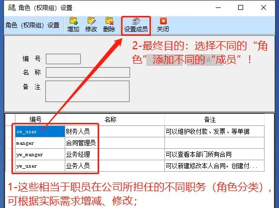 合同软件 ~ 职员权限的设置