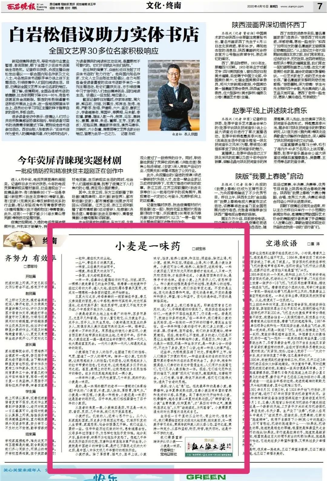 我们需要重新端详并认识小麦——胡宝林散文《小麦是一味药》的创作原点探视 - 宋马