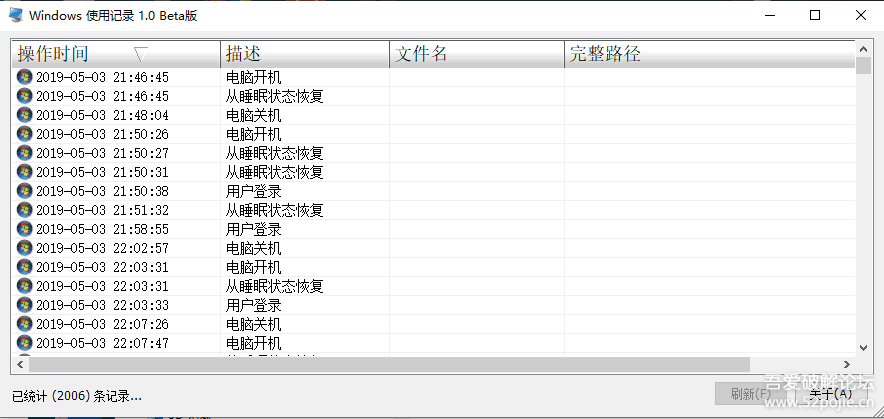 一款Windows使用记录查看工具 - 宋马