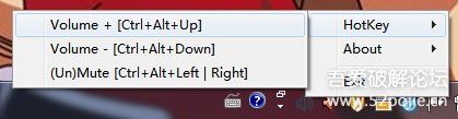 简单小巧系统音量热键控制器 Volume