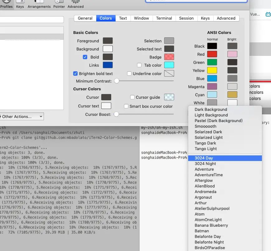 iterm2怎么设置主题颜色