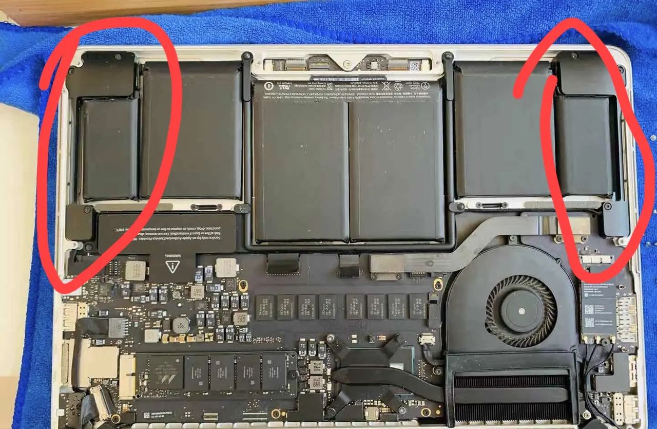 苹果笔记本电脑macbookpro13.3寸A1502喇叭扬声器滋滋滋响老化破音修复方法坏了新手自己更换教程