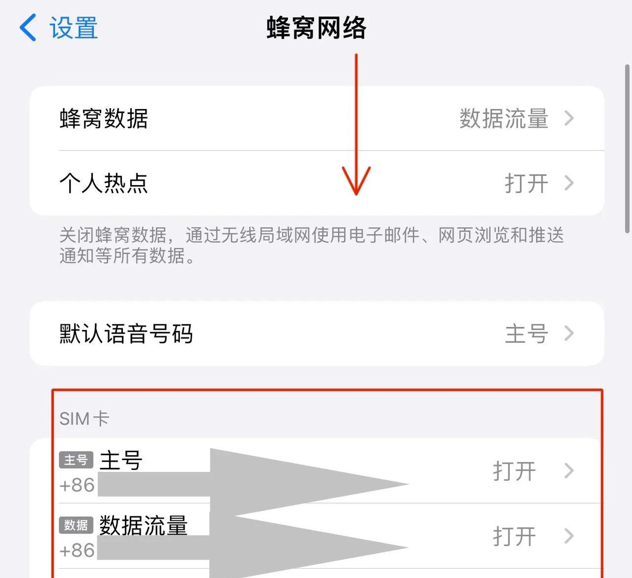 关于iPhone蜂窝设置