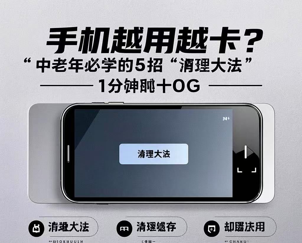 手机越用越卡?中老年必学的5招“清理大法”,1分钟腾出10个G!