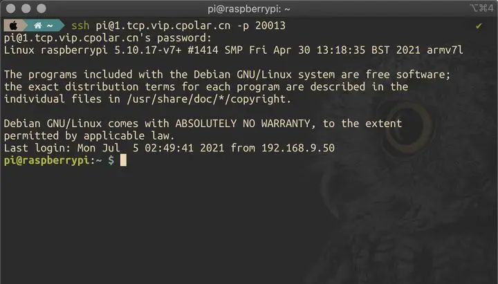 无公网IP，从公网SSH远程访问家中的树莓派