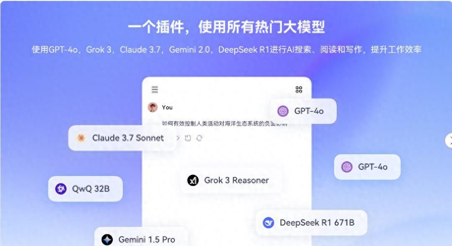 一键切换使用热门AI大模型，Chrome浏览器插件推荐 - 宋马