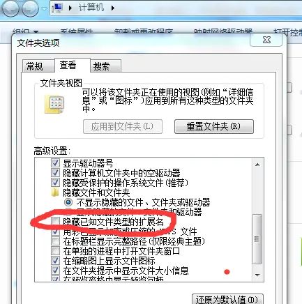 网页制作过程中隐藏的文件后缀名怎么显现？