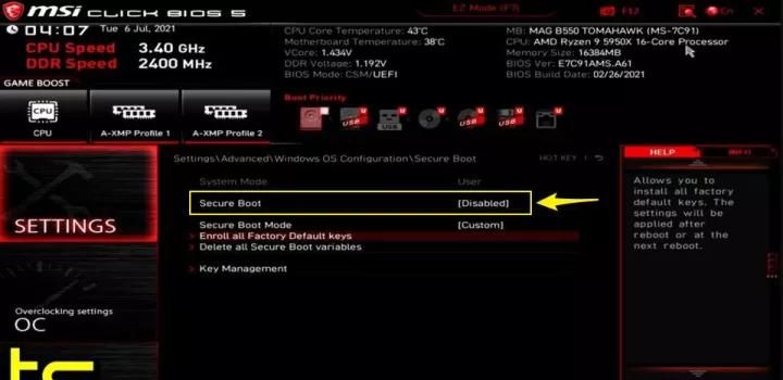 怎么关闭Windows安全启动？