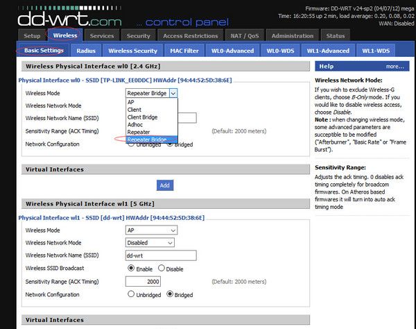 DD-WRT 中继模式的配置教程