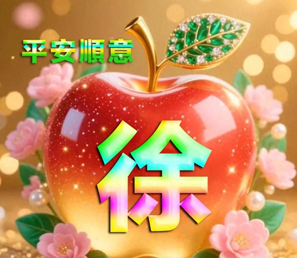 苹果版彩虹字体姓氏微信头像：平安顺意 - 宋马