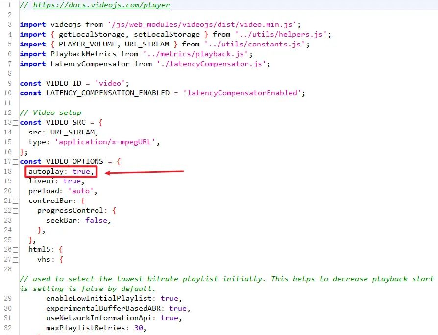 owncast自搭直播间设置自动播放