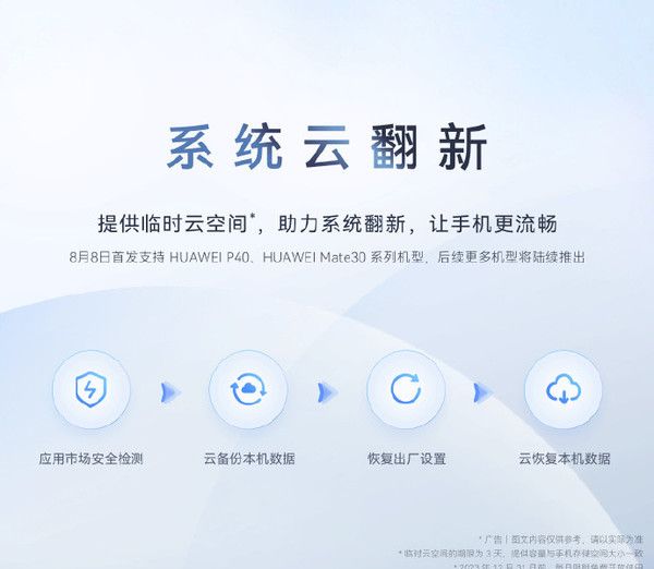 华为发力系统云翻新 老机型保持流畅的新玩法