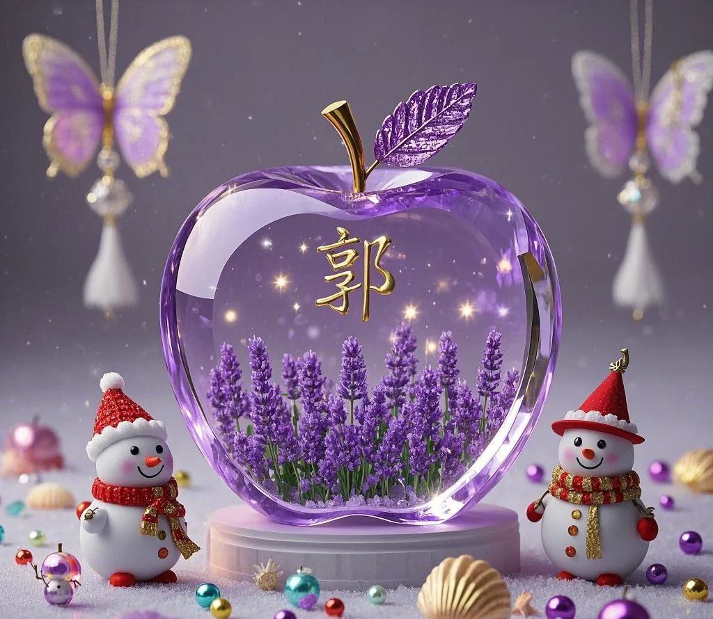 专属于你的梦幻水晶苹果｜姓氏头像