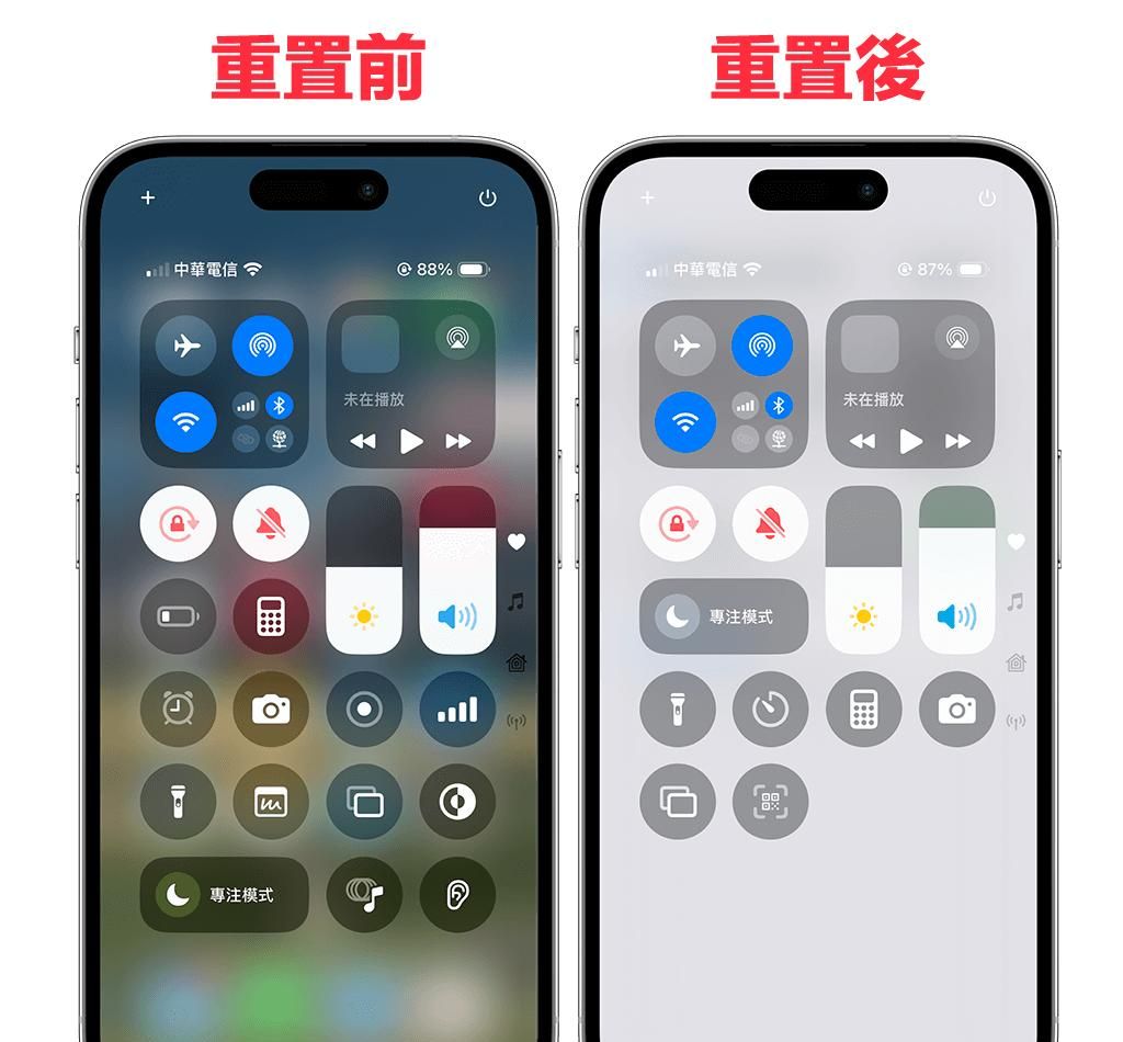 iPhone 控制中心重置教学，iOS 18.1 支援一键重置控制中心回预设值