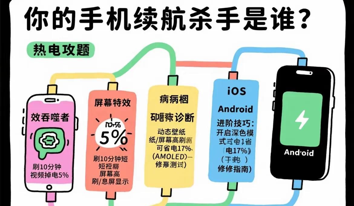 手机耗电快揪出这5个榨干电池的隐形黑洞iOS/安卓通用保姆级攻略
