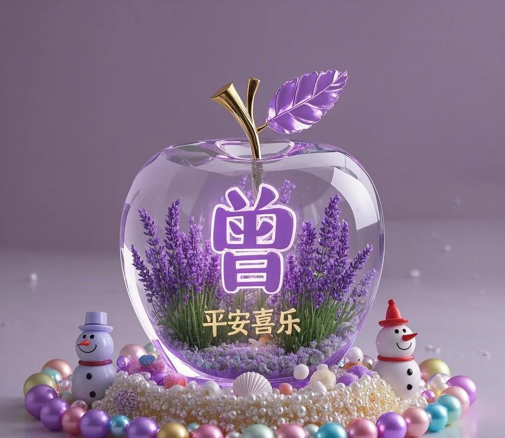 专属于你的梦幻水晶苹果｜姓氏头像