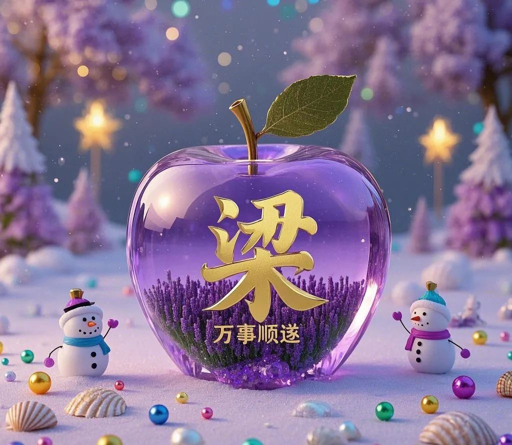 专属于你的梦幻水晶苹果｜姓氏头像