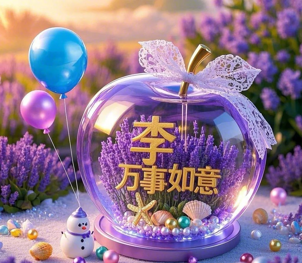 专属于你的梦幻水晶苹果｜姓氏头像