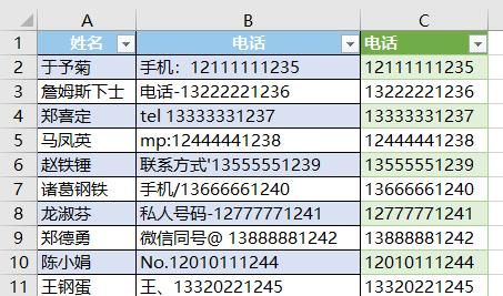 一个巧办法，从格式极其混乱的 Excel 电话簿中提取出干净的号码