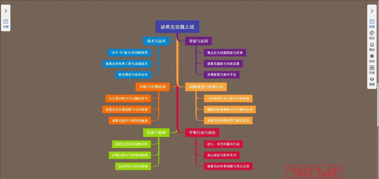 底部工具栏-鼠标左右键设置｜图形天下思维导图显示与选择