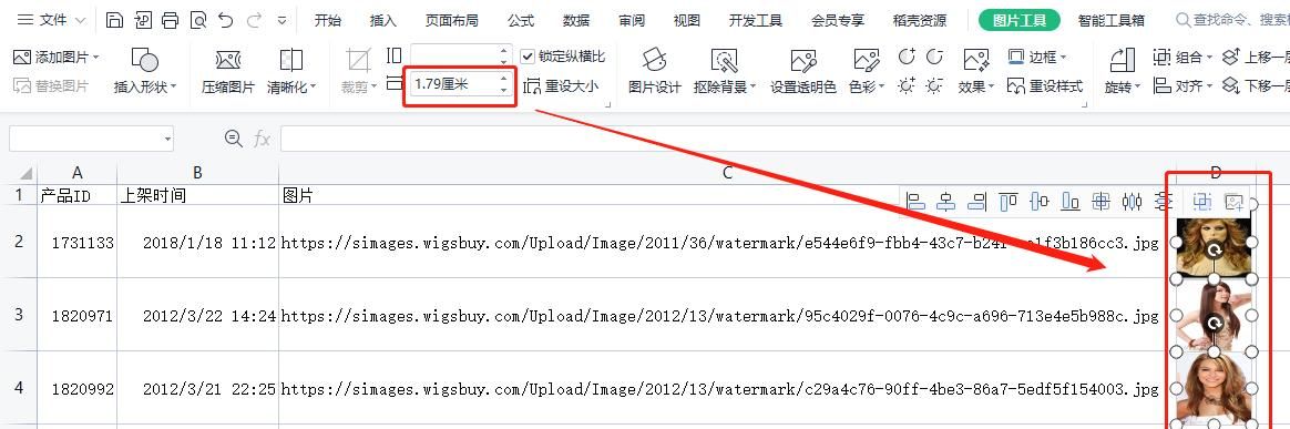 WPS Excel电子表格中超链接手动转图片