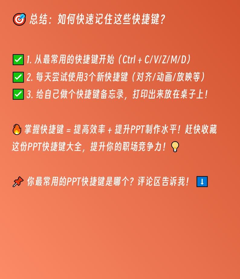 PPT必会快捷键大全:效率提升3倍的秘诀!