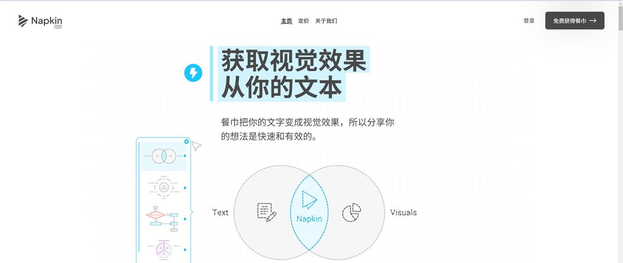 这个AI让文字秒变高级感图表，文字转图表神器napkin做PPT太绝啦