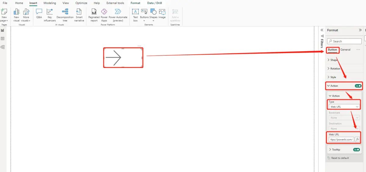 Power BI：如何在报告中使用超链接 - 文本框/按钮/图片篇