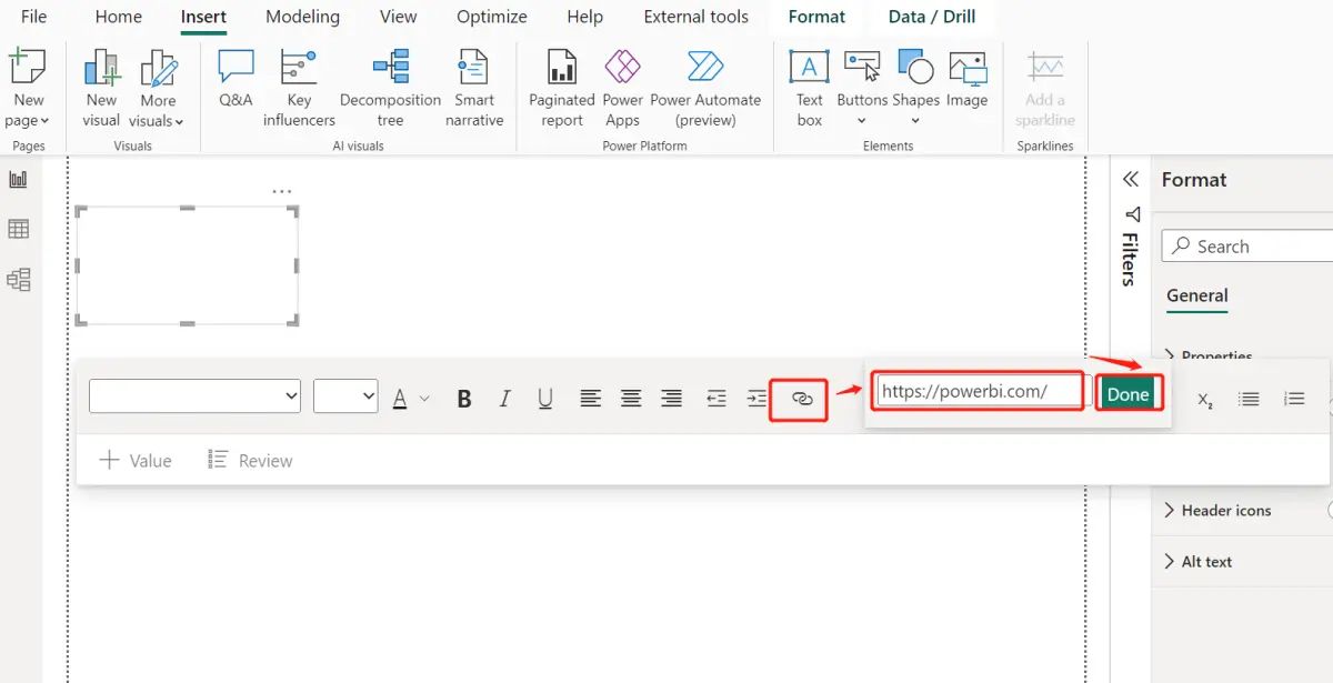 Power BI：如何在报告中使用超链接 - 文本框/按钮/图片篇