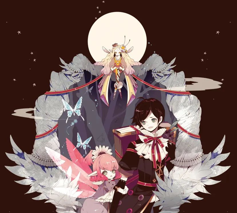 与画面主题相关的元素加以独特的画面构成,配上纯色的背景,人设精致耐看