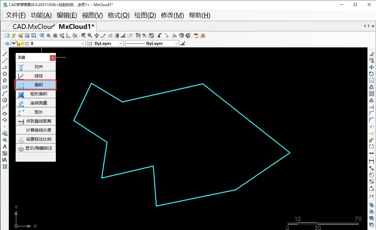 CAD面积周长同步测量
