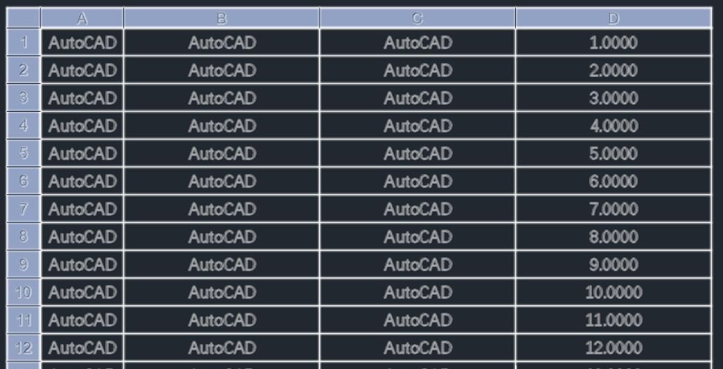 CAD插入EXCEL表格方法及插入后显示黑色文字和小数的解决办法